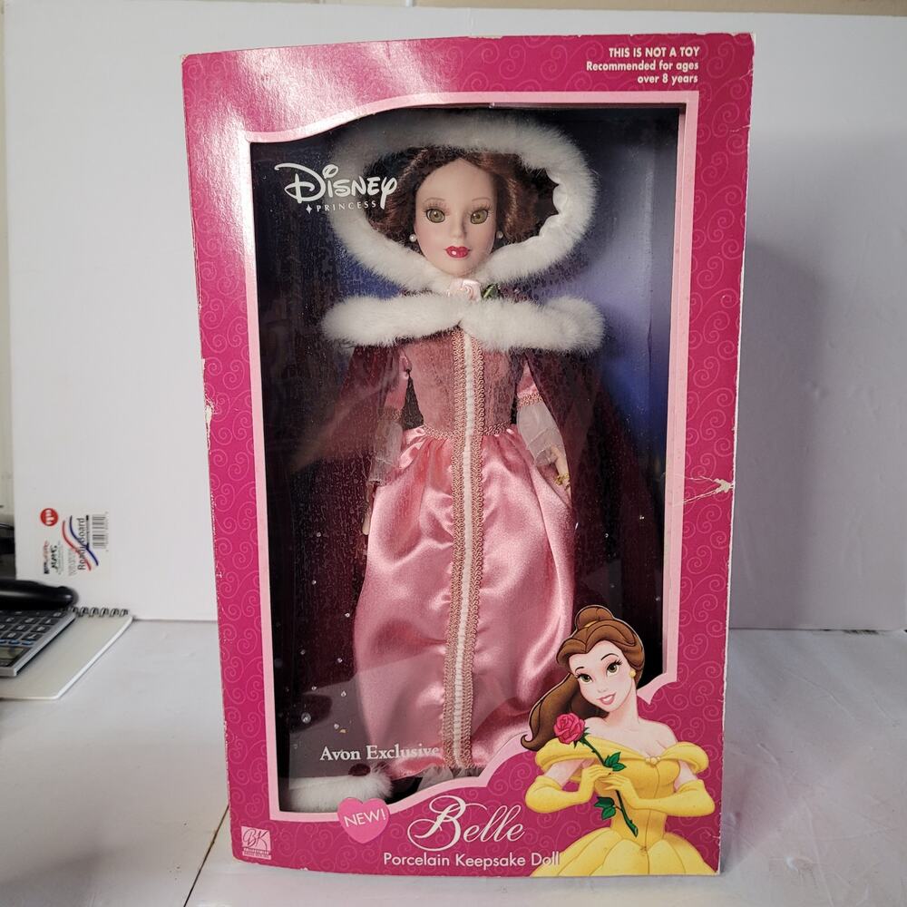 Exquisite Disney Belle Porcelain Keepsake Doll - 14in